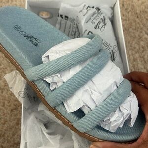 Elegant Blue Slide Sandals by [Brand]